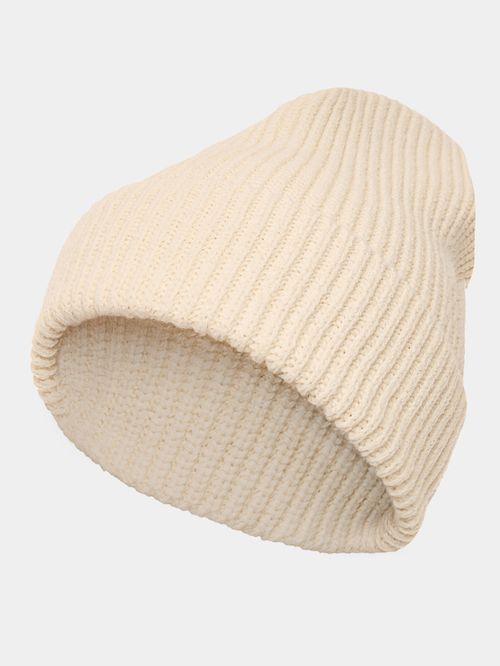 Gorro em Tricô Canelado Cru
