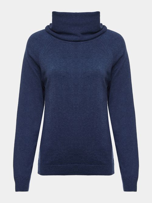 Blusa com Gola Boba Azul marinho