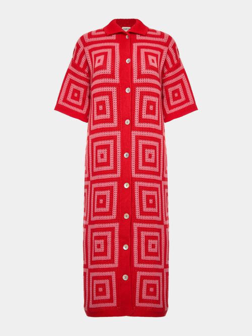 Vestido Blocos Anselmi + Ucha Meirelles Vermelho