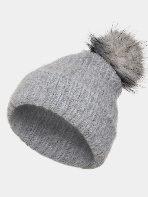 Gorro com Pompom  Cinza