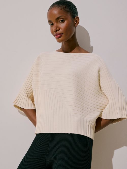 Raw Ribbed Mix Blouse
