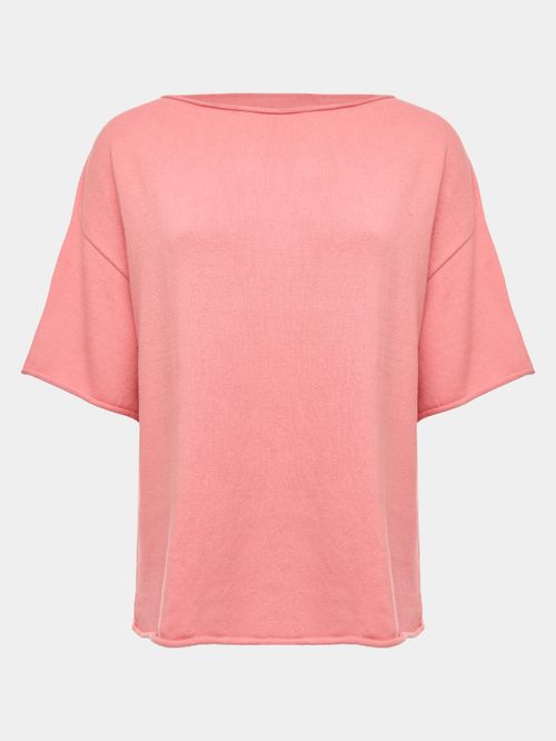 Basic Boat Neck Blouse Cherry