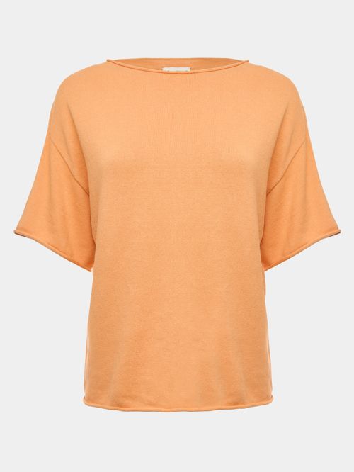 Basic Boat Neck Blouse in Peach