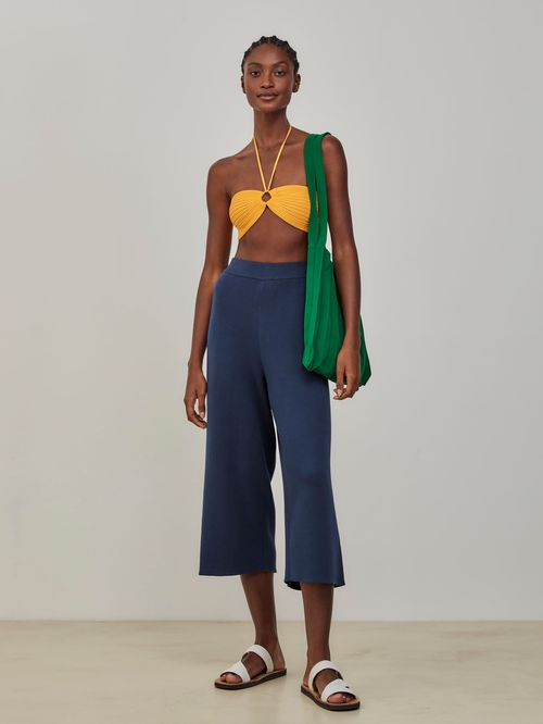 Yellow Ribbed Seventies Top