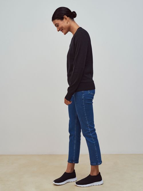 Basic 100% Cashmere Round Neck Black