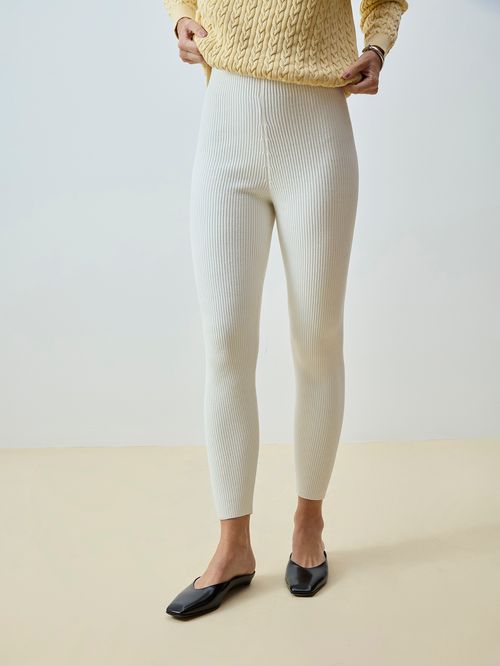 Legging em Tricô Off white