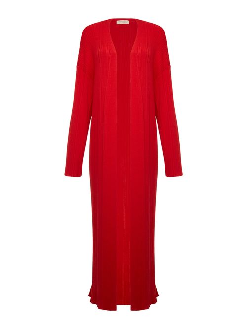 Red Long Cardigan