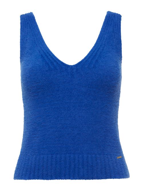 Regata Decote em V Fio Pelo  Azul