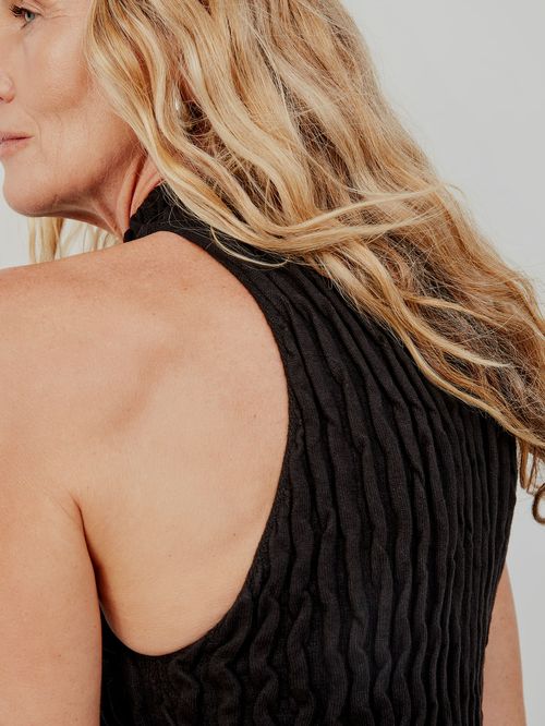 Vestido Anselmi Nervuras Preto