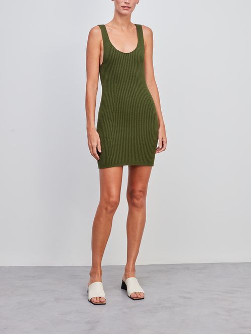 Vestido Mini Com Decote em U Matcha
