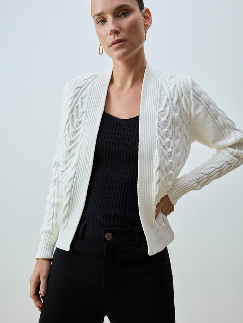 Cardigan Botânica Off white