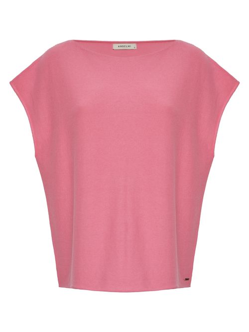 Blusa Ampla Decote Canoa Rosa