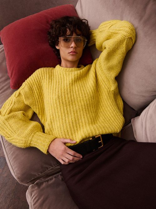 Suéter Gola Redonda Amarelo