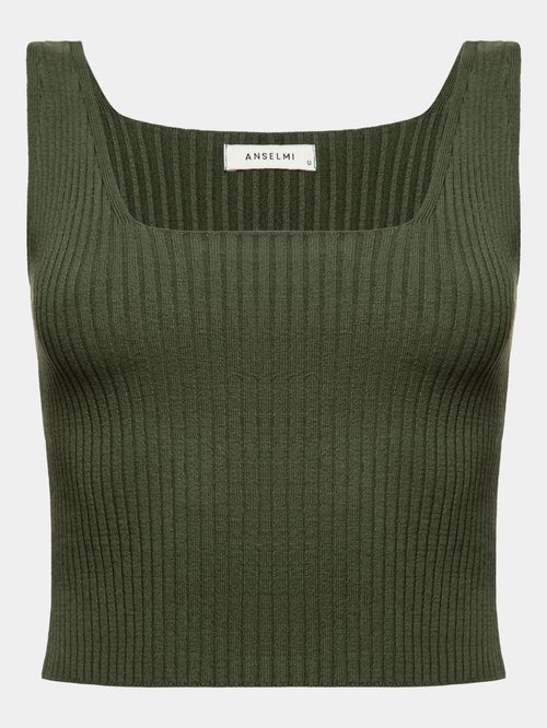 Top Cropped Decote Quadrado Matcha