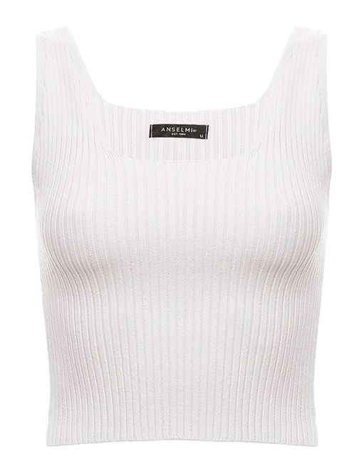 Top Cropped Decote Quadrado Off White