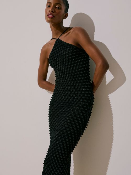 Vestido Cruzado Colméia Preto