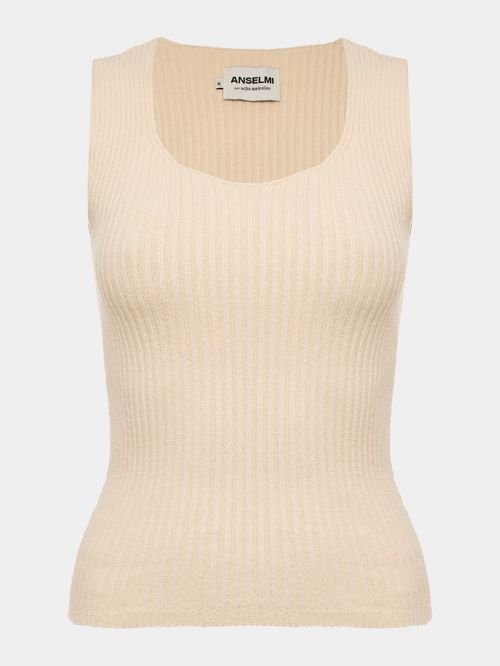 Raw Ribbed U-Neck Tank Top