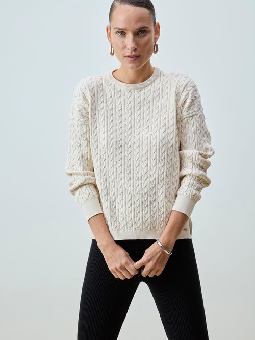 Blusa Ampla em Tranças Cru