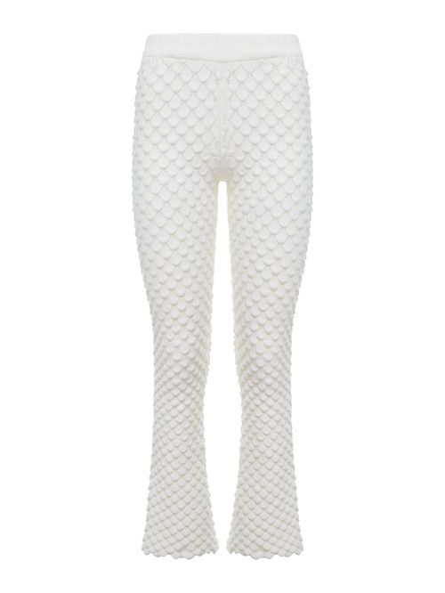 Calça Flare Escamas Off white