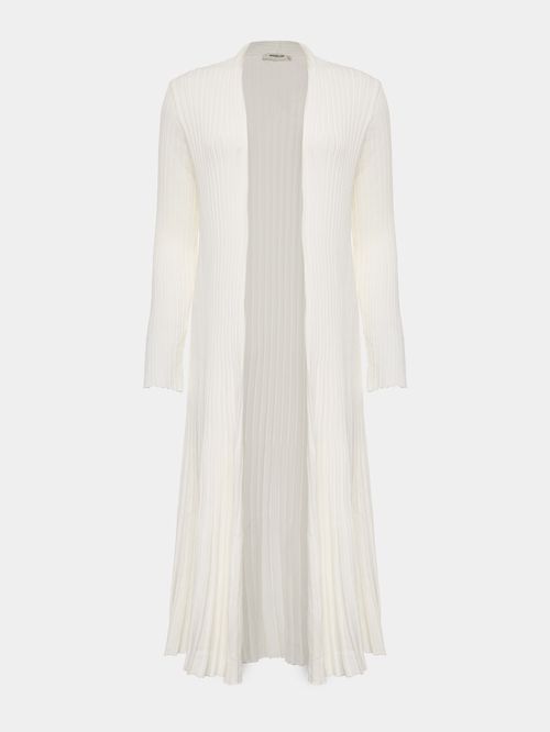 Casaco Alongado Efeito Plissado Off white