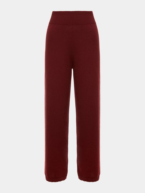 Calça Reta 100% Cashmere Bordo