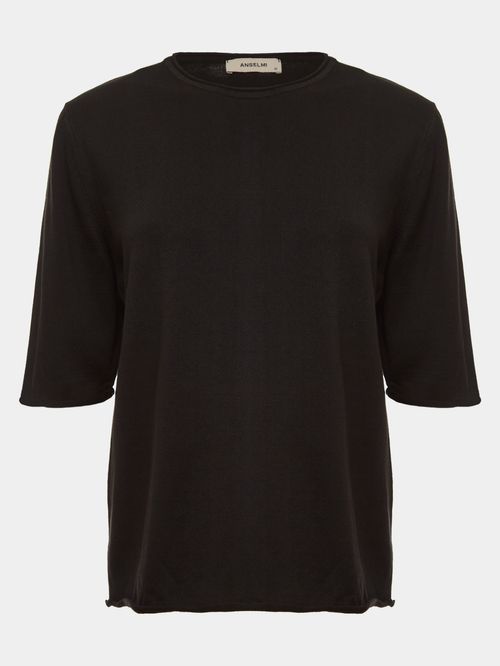 Blusa Básica Manga Rolinho Preto