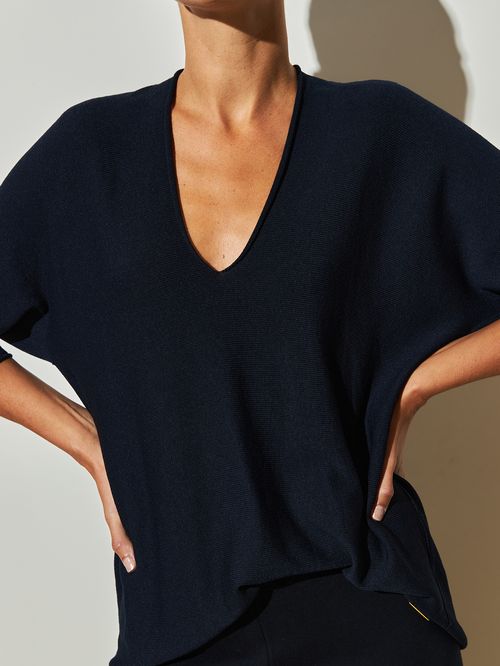 Blusa 3d Mangas Curtas Azul Meia Noite