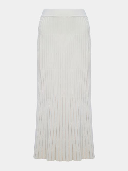Saia Midi Plissada Off White