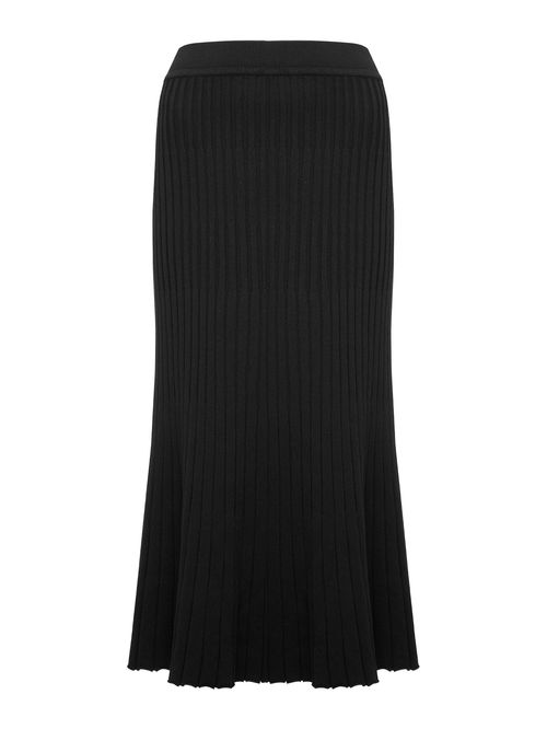 Saia Midi Plissada Preto