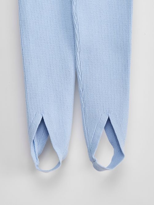 Calça Fuseau Canelada Azul Gelo