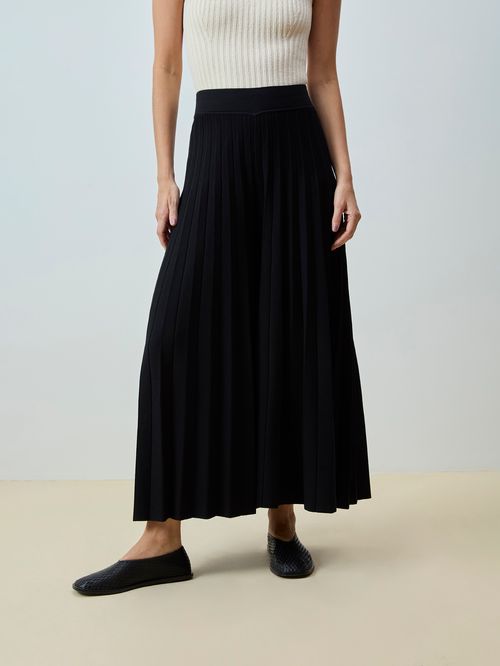 Calça Ampla Plissada Anselmi + Ucha Meirelles Preto