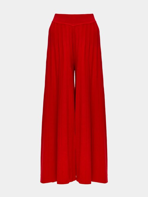 Calça Ampla Plissada Anselmi + Ucha Meirelles Vermelho