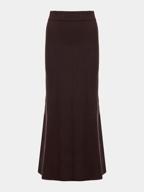 Chocolate Brown Long Fitted Skirt