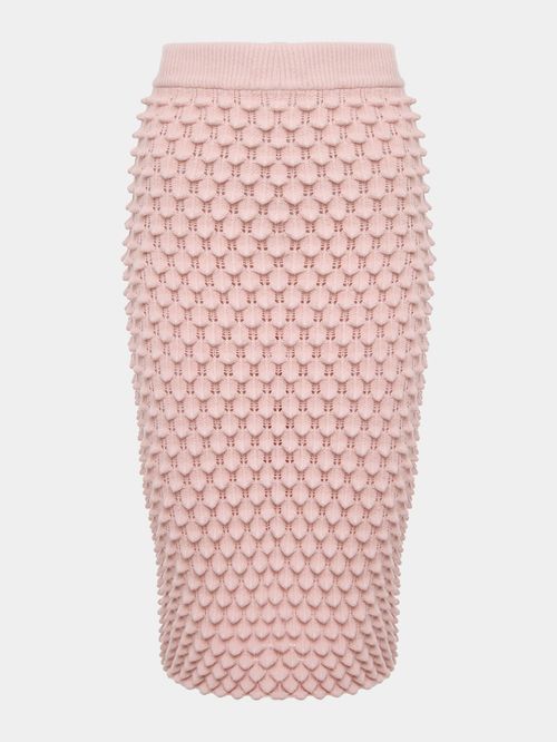 Blush Honeycomb Midi Skirt