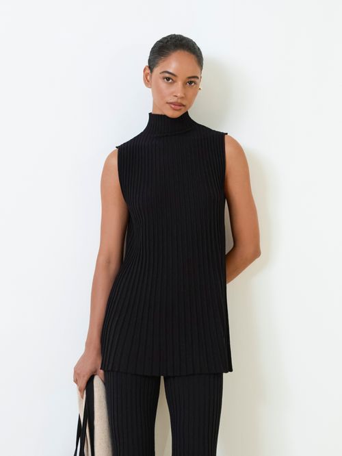 Blusa Plissada Gola Alta Preto