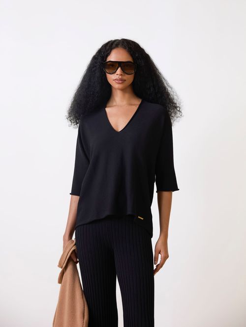 Blusa 3d Mangas Curtas Preto