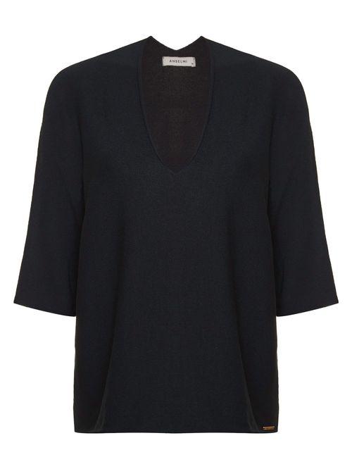 Blusa 3d Mangas Curtas Preto
