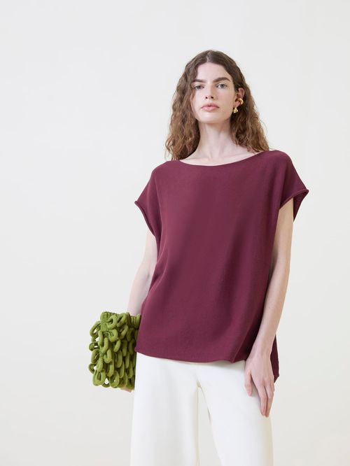 Blusa Ampla Decote Canoa Figo