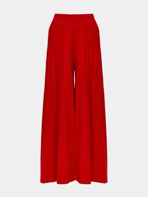 Calça Ampla Plissada Anselmi + Ucha Meirelles Vermelho