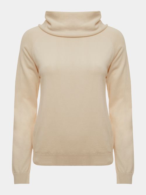 Basic Blouse with High Neck in Raw