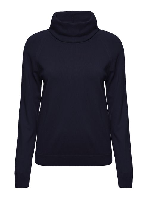 Midnight Blue Basic Turtleneck Blouse