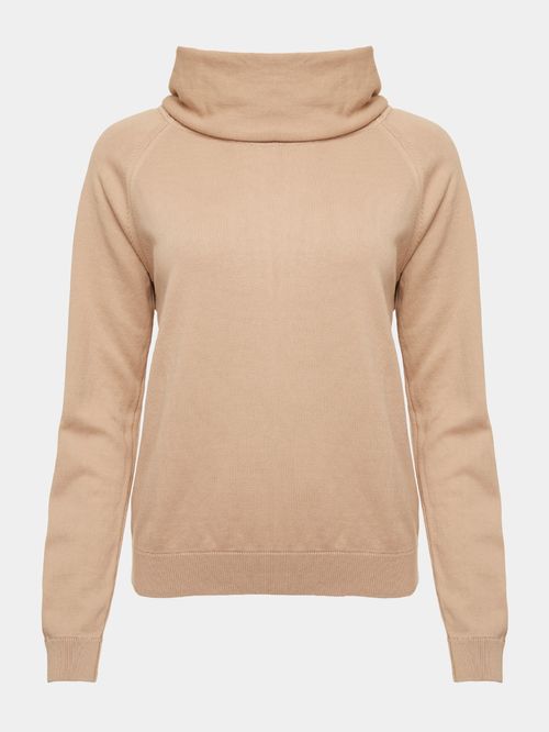 Basic Beige Turtleneck Blouse