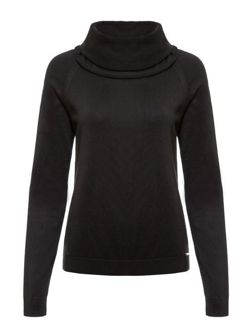 Basic Black Turtleneck Blouse