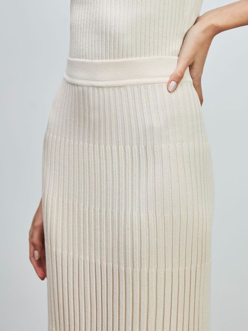 Saia Midi Plissada Cru