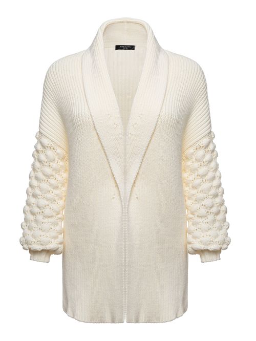 Maxi Casaco Manga Pipoca  Off White