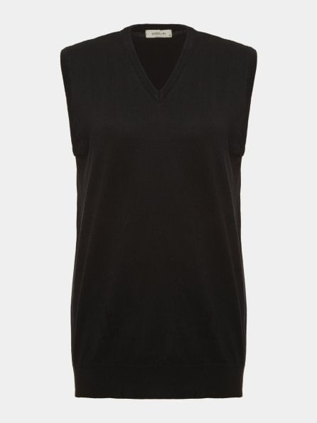 Colete Decote V Preto