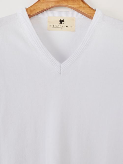 Suéter Masculino Gola em V  Branco