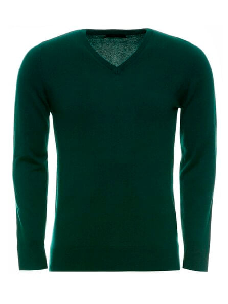Men's Green V-Neck Sweater