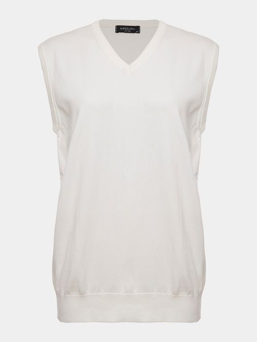 Colete Decote V Off White