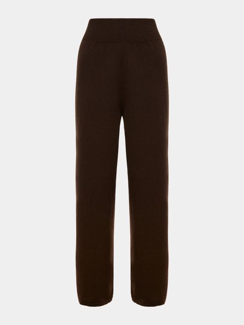 100% Cashmere Chocolate Straight Trousers
